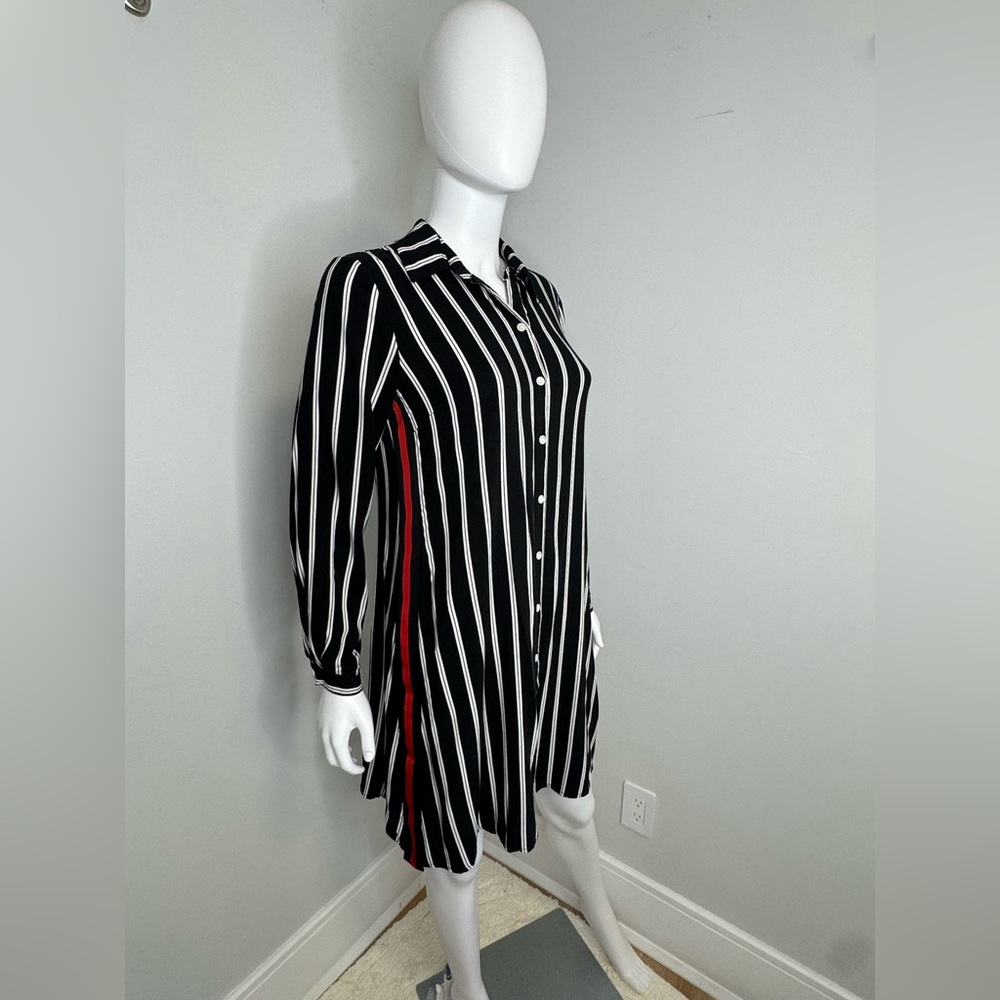 MSK Black and White Striped Dress